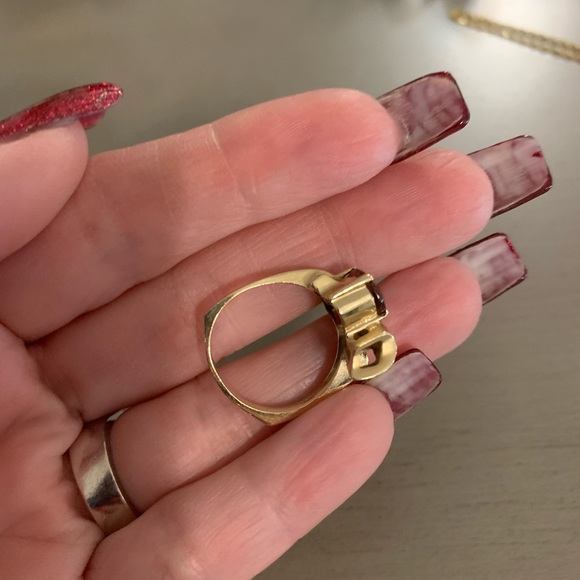 Genuine raspberry Rodalite Garnet 14 k gold band - Picture 2 of 9